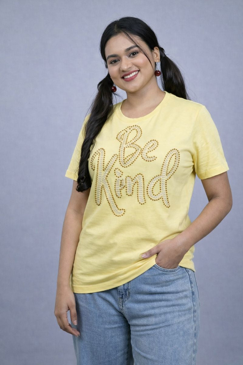 Yellow "Be Kind" Tees for Women
