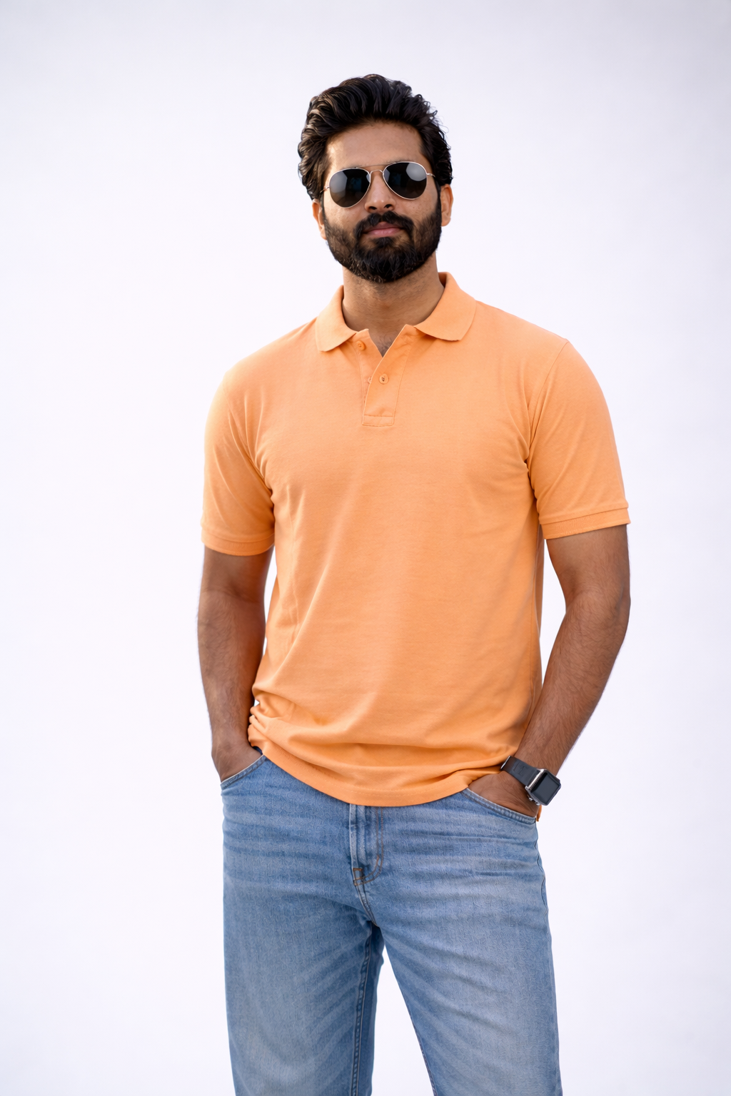 Peach Polo Tees for Men