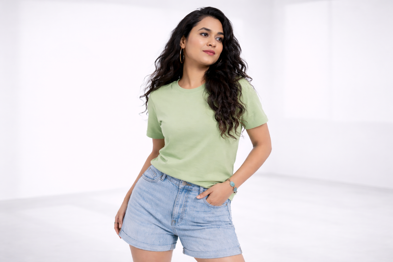 Confident beauty in a minimalist space