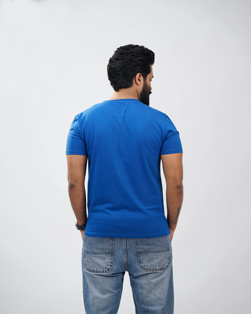 Back view of the crewneck tee showing smooth finish and true-to-size fit