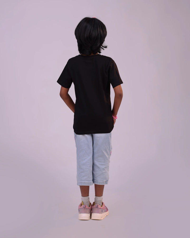 Back view of “Space Explorer” unisex girls tee—clean silhouette and comfy shape