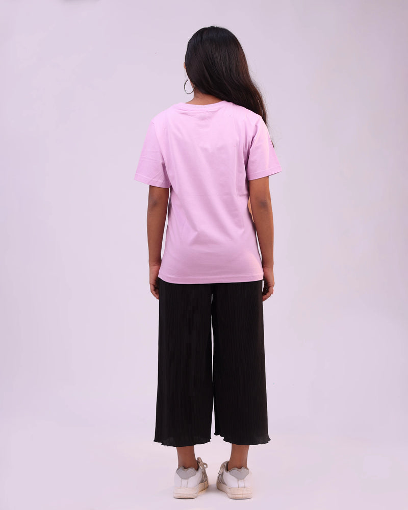 Back view of “Focus on the Good” unisex kids tee—clean silhouette and plush fabric