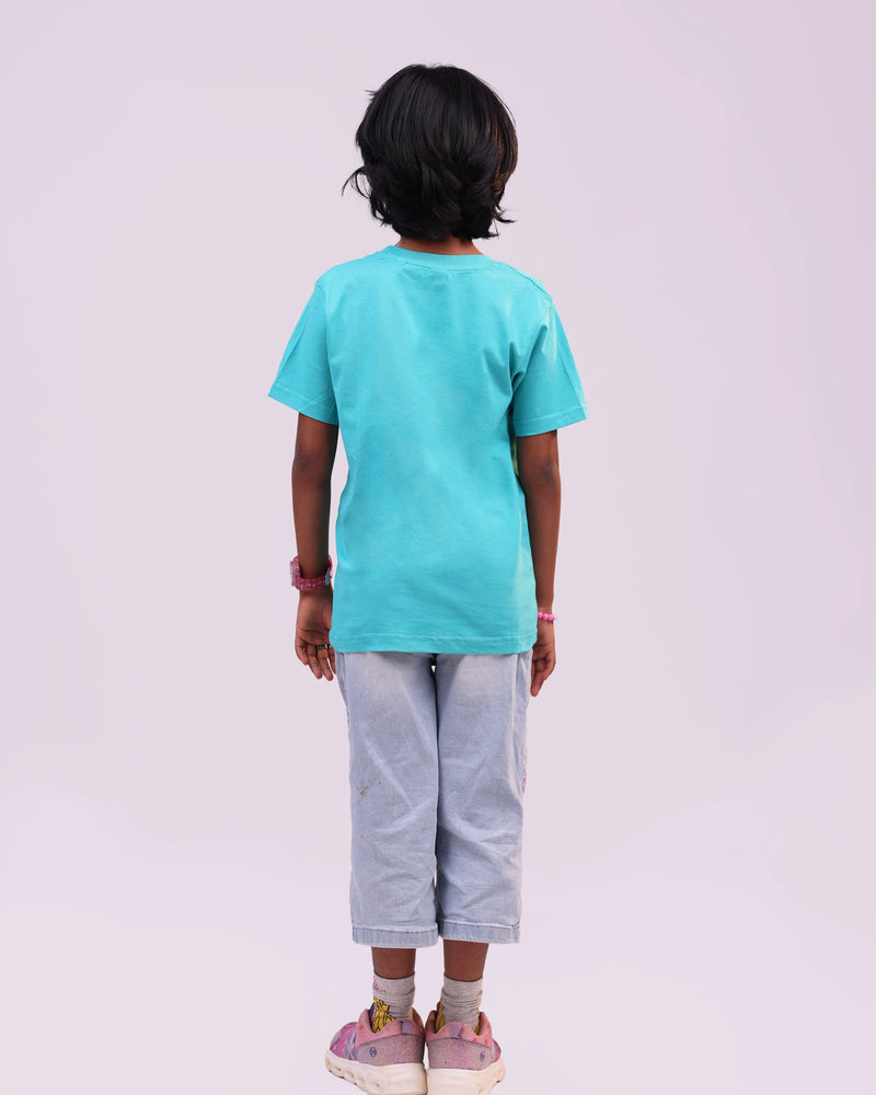 Back view of “Crayon Crew” unisex kids tee – comfortable fit and clean finish