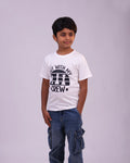 Front view of “Out With My Crew” kids tee – comfy cotton print for boys & girls