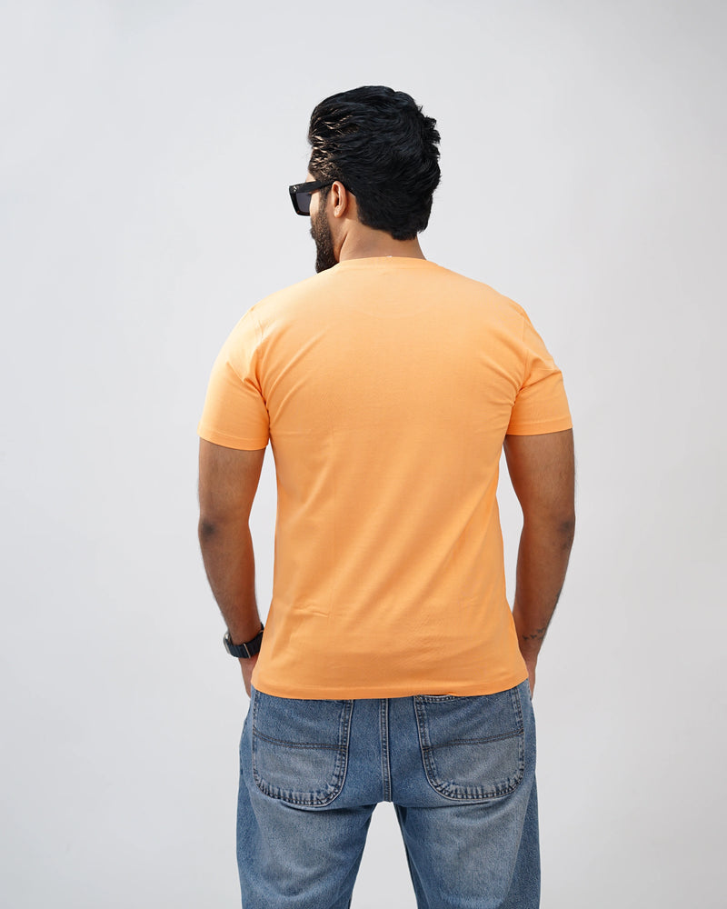 Orange Round Neck Tees for Men