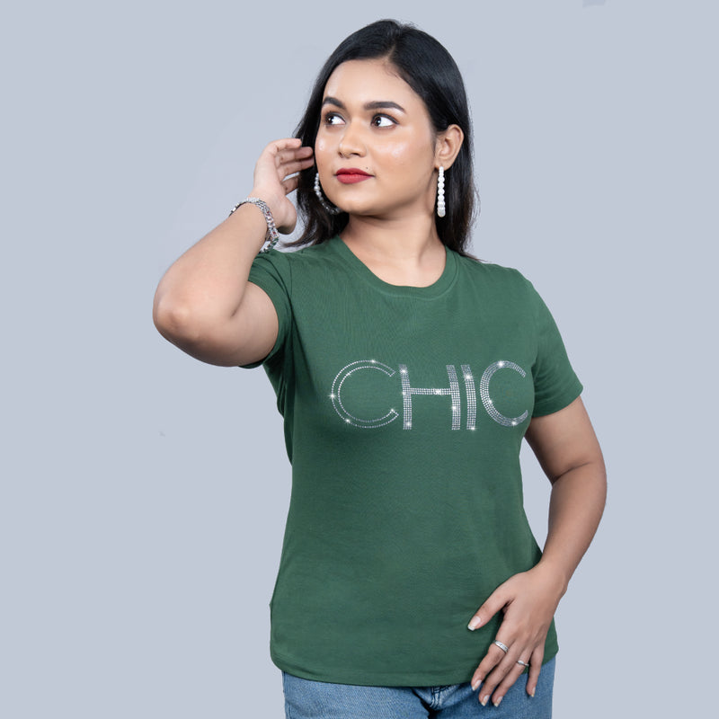 Side angle of olive-green 