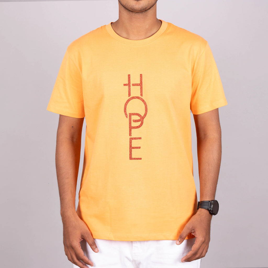 Close-up of sunset orange cotton fabric highlighting soft texture and premium stitching