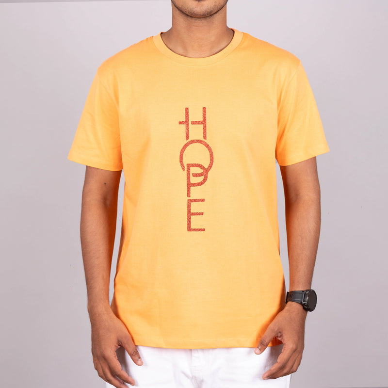 Close-up of sunset orange cotton fabric highlighting soft texture and premium stitching